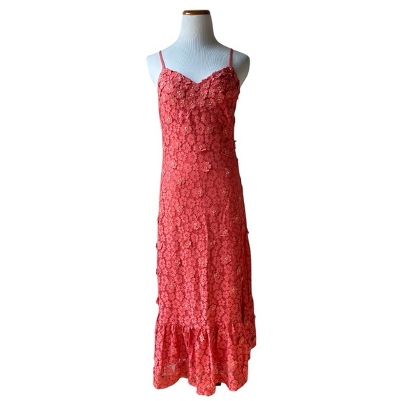 NWT Michael Kors Embellished Corded Lace Ruffle-Hem Dress - Picture 2 of 12